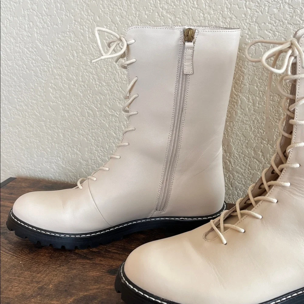 J.Crew Gwen Lug-Sole Leather Lace-Up Boots